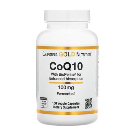 California Gold Nutrition, CoQ10, Ubiquinone USP, 100 mg, 150 Veggie Capsules in Pakistan