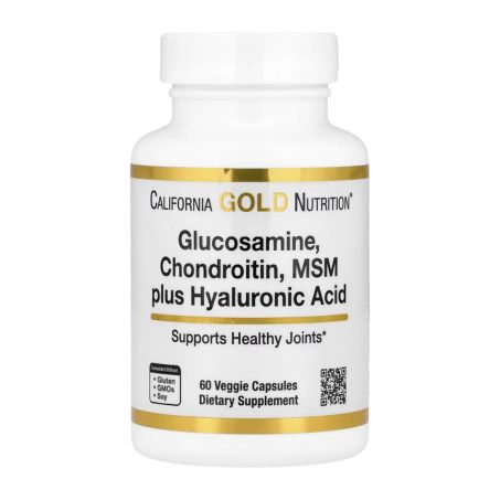 California Gold Nutrition, Glucosamine, Chondroitin, MSM plus Hyaluronic Acid, 60 Veggie Capsules in Pakistan