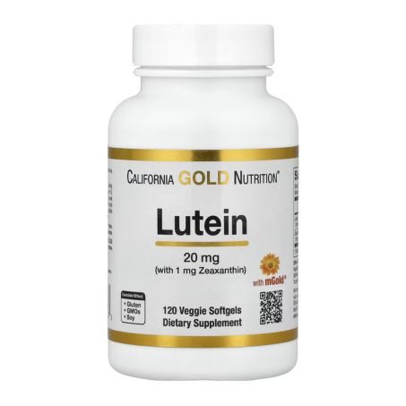 California Gold Nutrition, Lutein with Zeaxanthin from Marigold Extract, 20 mg, 120 Veggie Softgels in Pakistan
