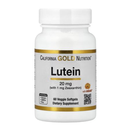 California Gold Nutrition, Lutein with Zeaxanthin from Marigold Extract, 20 mg, 60 Veggie Softgels in Pakistan