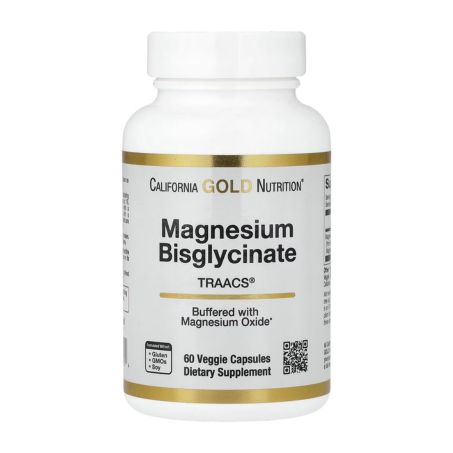 California Gold Nutrition, Magnesium Bisglycinate Chelate, Albion TRAACS®, 60 Veggie Capsules in Pakistan