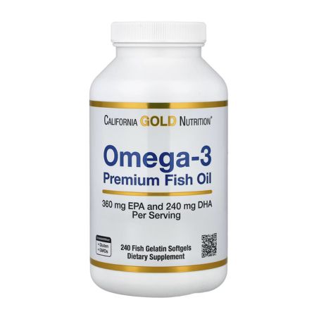 California Gold Nutrition, Omega-3, Premium Fish Oil, 360 mg EPA & 240 mg DHA 240 Fish Gelatin Softgels in Pakistan