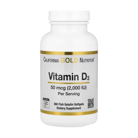 California Gold Nutrition, Vitamin D3, 50 mcg (2,000 IU), 360 Fish Gelatin Softgels in Pakistan