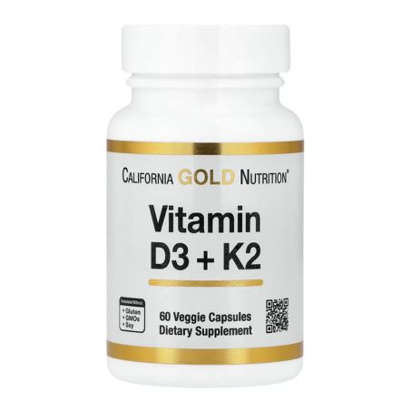 California Gold Nutrition, Vitamin D3 + K2, 60 Veggie Capsules in Pakistan