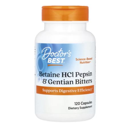 Doctor's Best, Betaine HCl Pepsin & Gentian Bitters, 120 Capsules in Pakistan
