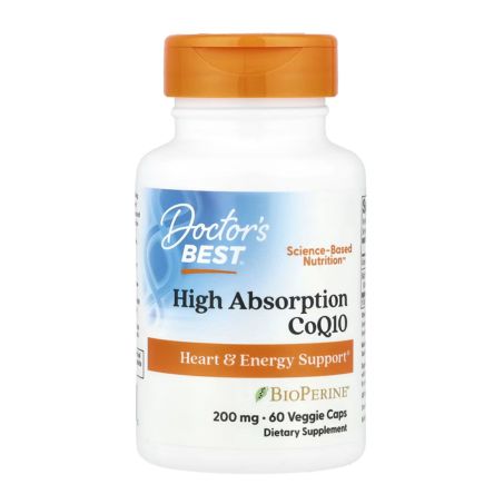Doctor's Best, High Absorption CoQ10 with BioPerine®, 200 mg, 60 Veggie Caps in Pakistan
