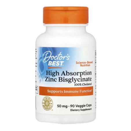Doctor's Best, High Absorption Zinc Bisglycinate, 50 mg, 90 Veggie Caps in Pakistan