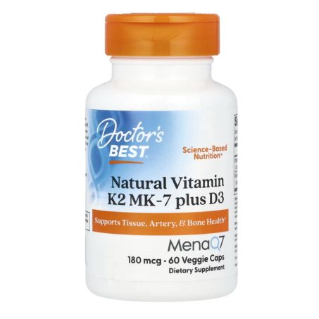 Doctor's Best, Natural Vitamin K2 MK-7 plus D3, 180 mcg, 60 Veggie Caps in Pakistan