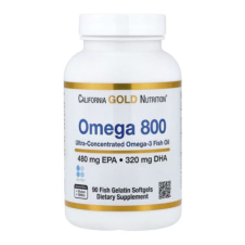 California Gold Nutrition, Omega 800 Ultra-Concentrated Omega-3 Fish Oil, 480 mg, EPA - 320 mg DHA 90 Fish Gelatin Softgels in Pakistan