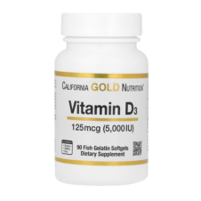 California Gold Nutrition, Vitamin D3, 125 mcg (5,000 IU), 90 Fish Gelatin Softgels in Pakistan